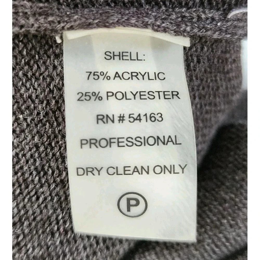 Calvin Klein Sweater Dress Womens Small Gray Studded Sleeve Knit Sheath Mini